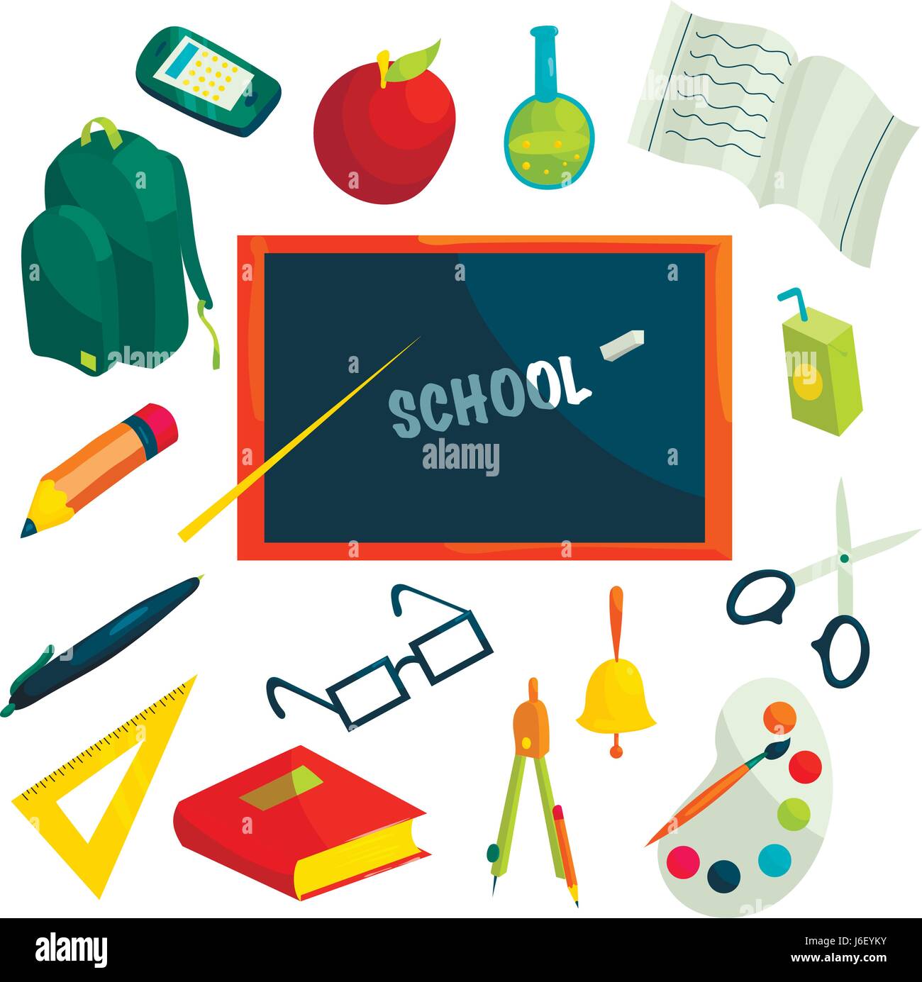 School icons set, cartoon style Stock Vector Image & Art - Alamy