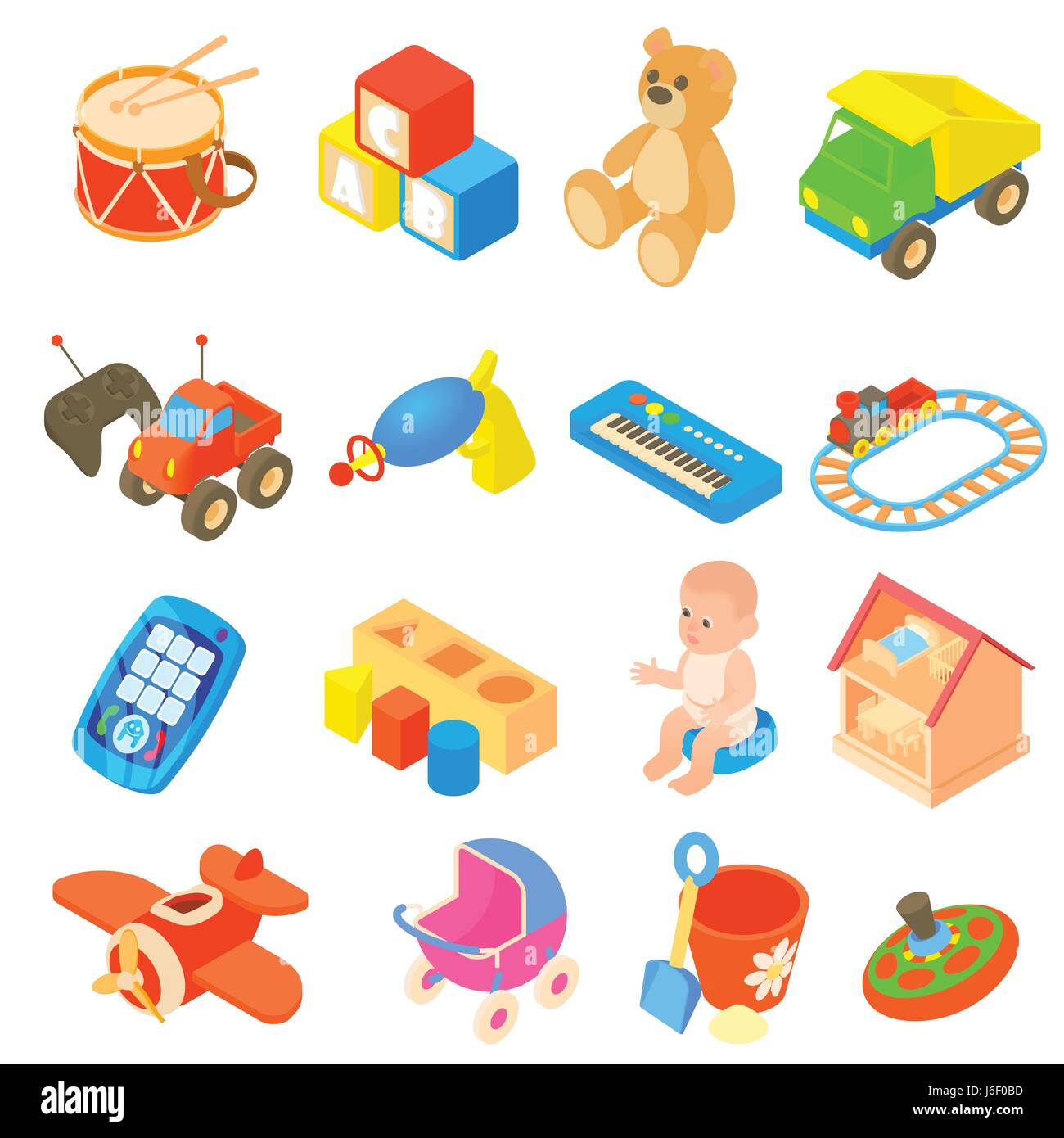 Childrens toys icons set, flat style Stock Vector Image & Art - Alamy