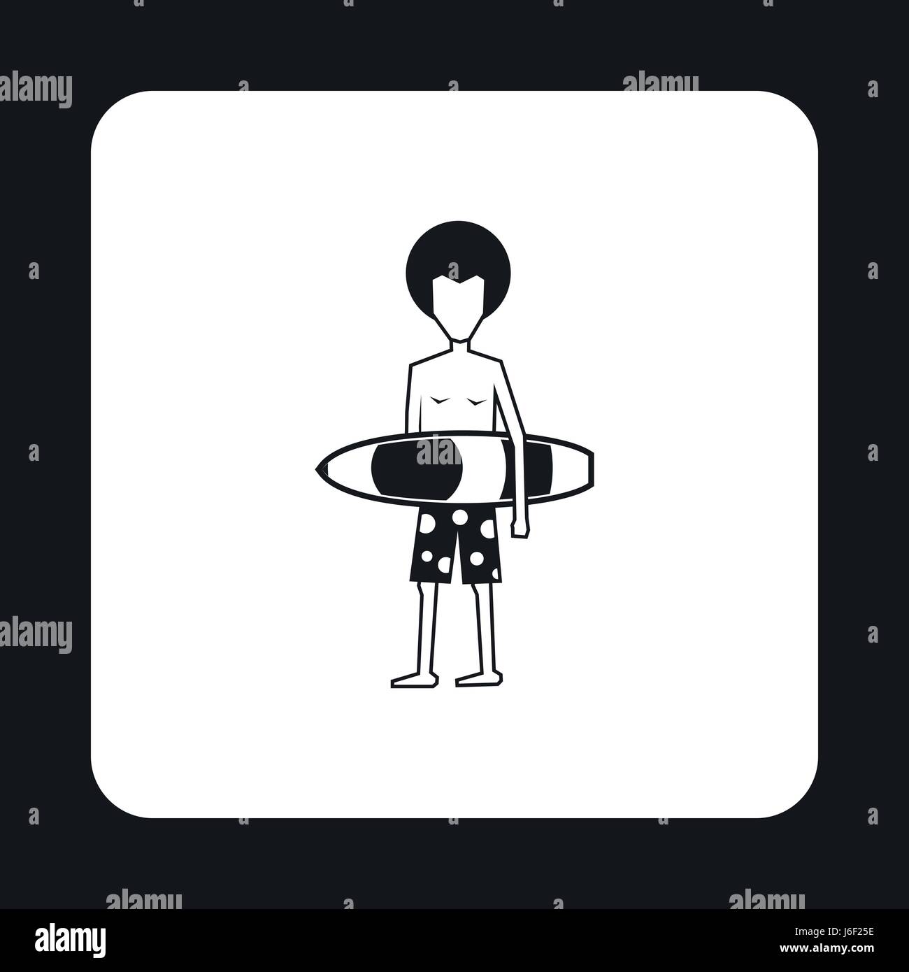 Surfer man holding surfboard icon Stock Vector Image & Art - Alamy