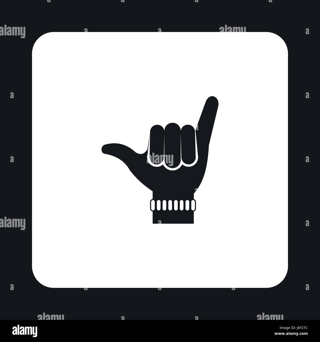 Surfers shaka sign icon, simple style Stock Vector Image & Art - Alamy