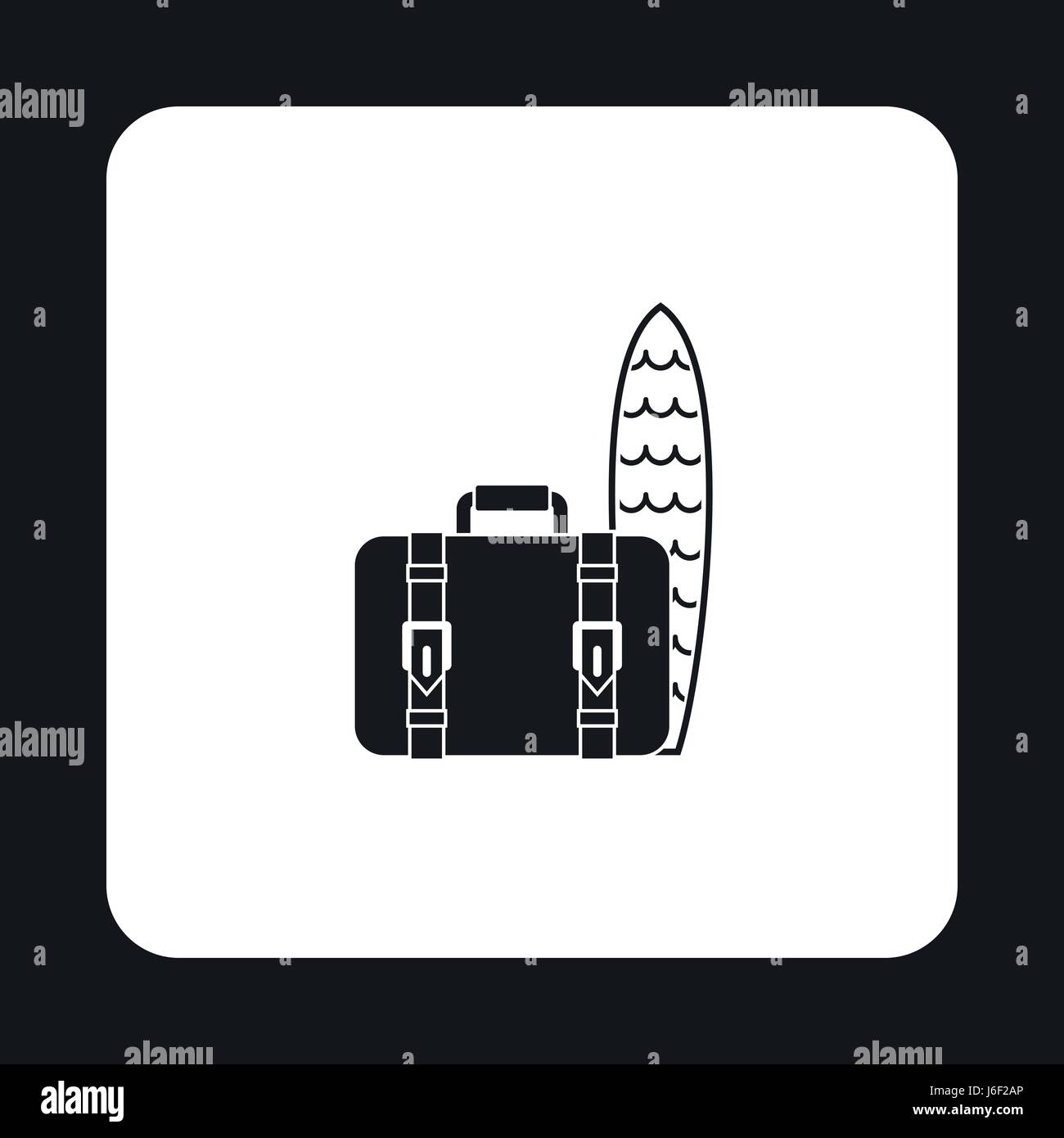 Surfboard and suitcase icon, simple style Stock Vector Image & Art - Alamy