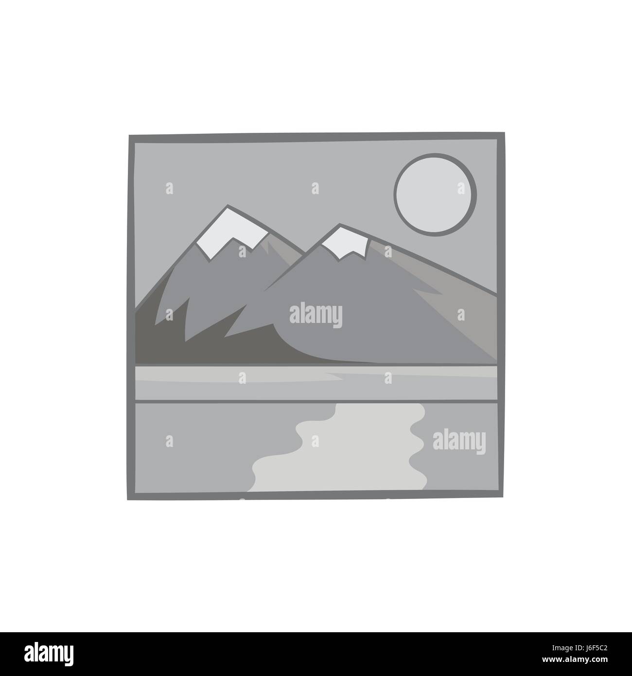 Drawing mountain landscape icon, monochrome style Stock Vector Image ...