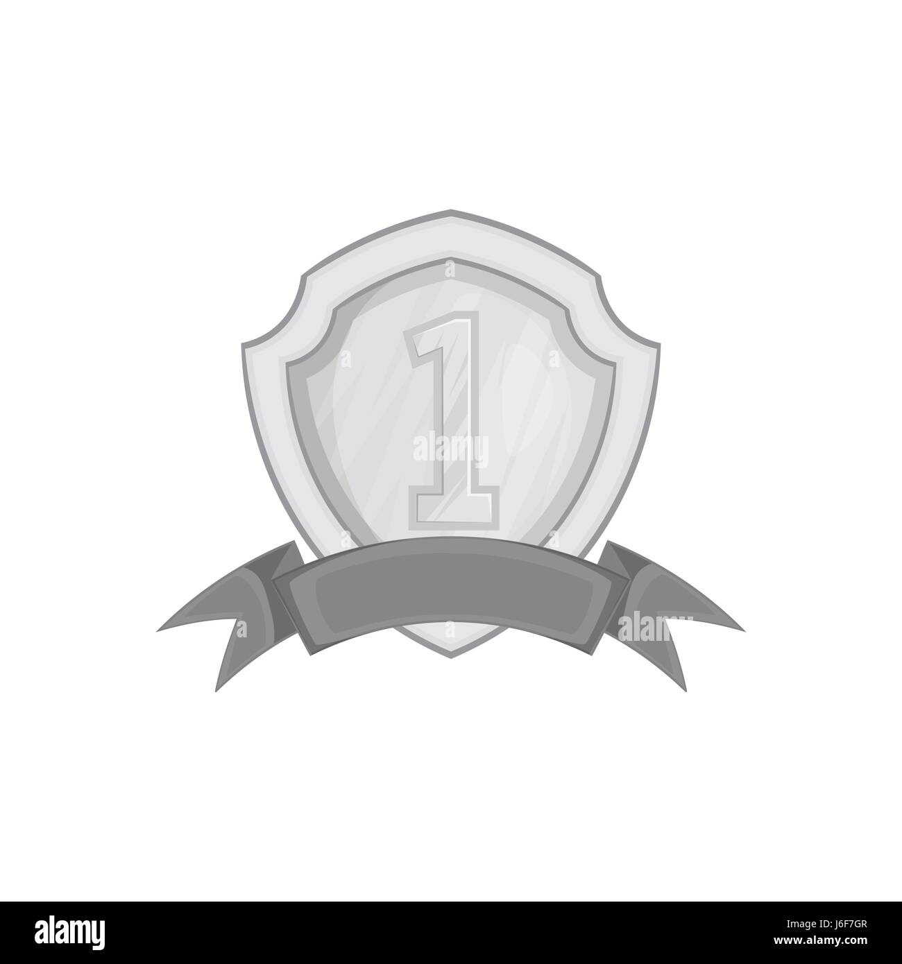 First place shield icon, black monochrome style Stock Vector Image ...