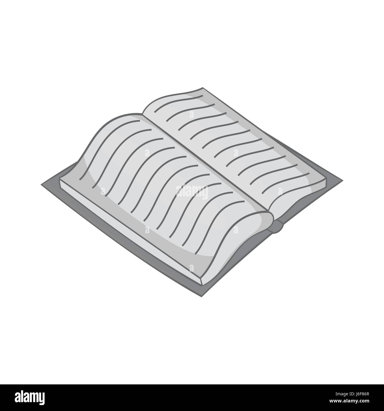 Open thick book with texte icon, monochrome style Stock Vector Image ...
