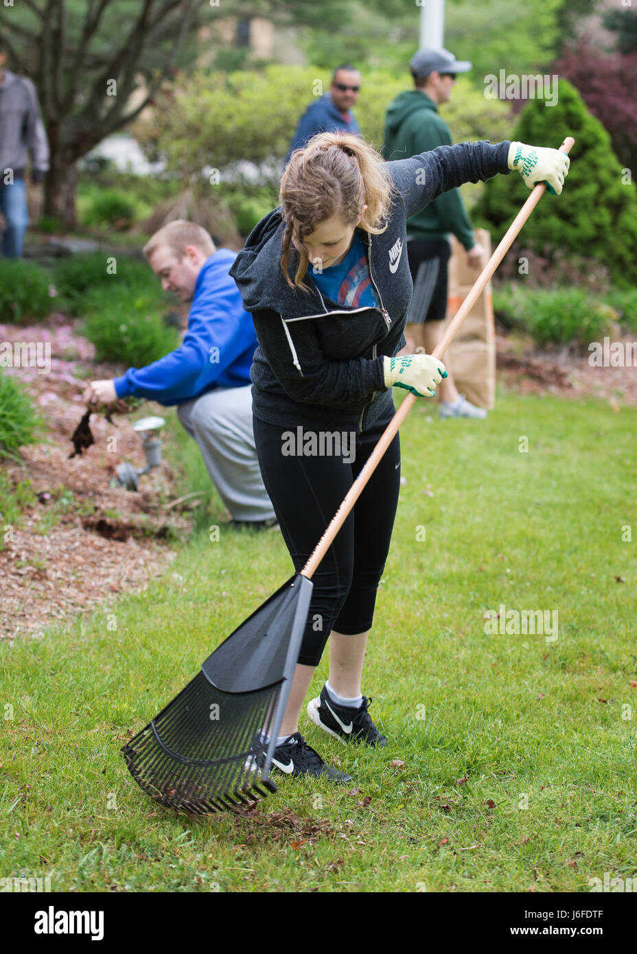 Logistics personnel conduct a spring cleanup around the POW/MIA display ...