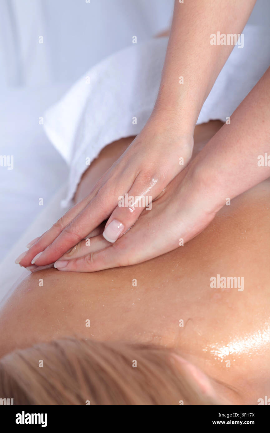 classic back massage Stock Photo