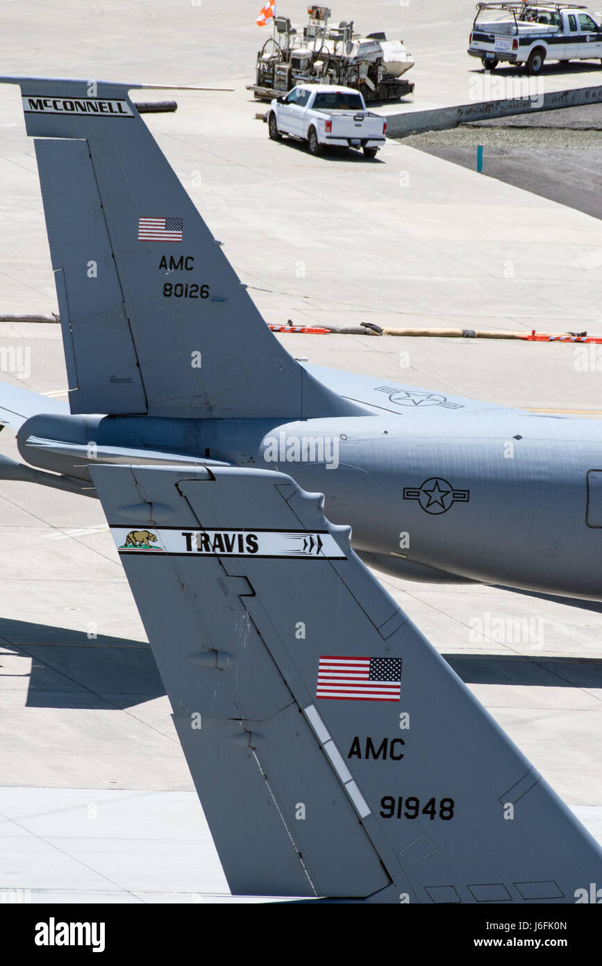 A KC135 from the 22nd Air Refueling Wing, McConnell Air Force Base