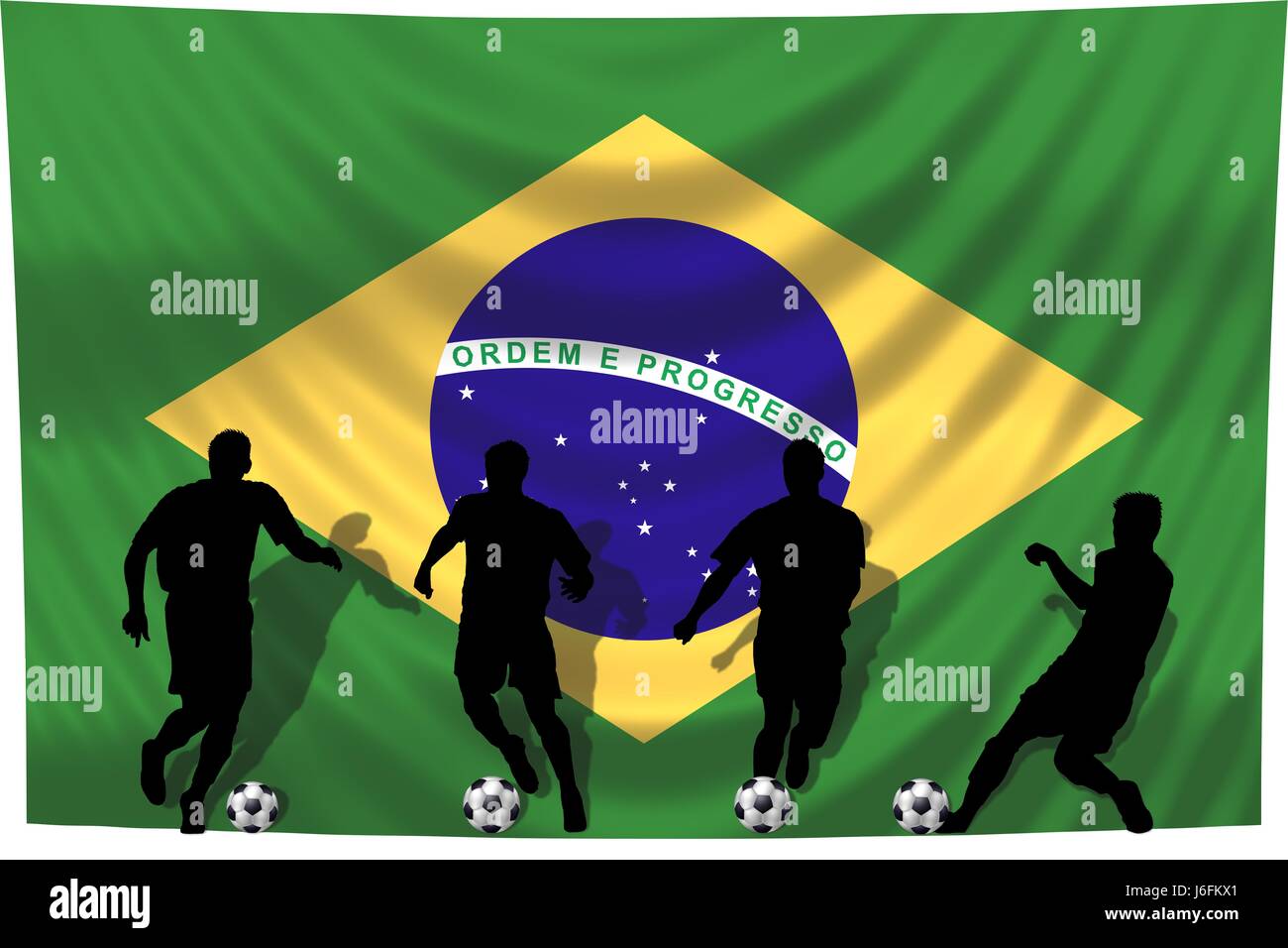 fussball flag brazil Stock Photo