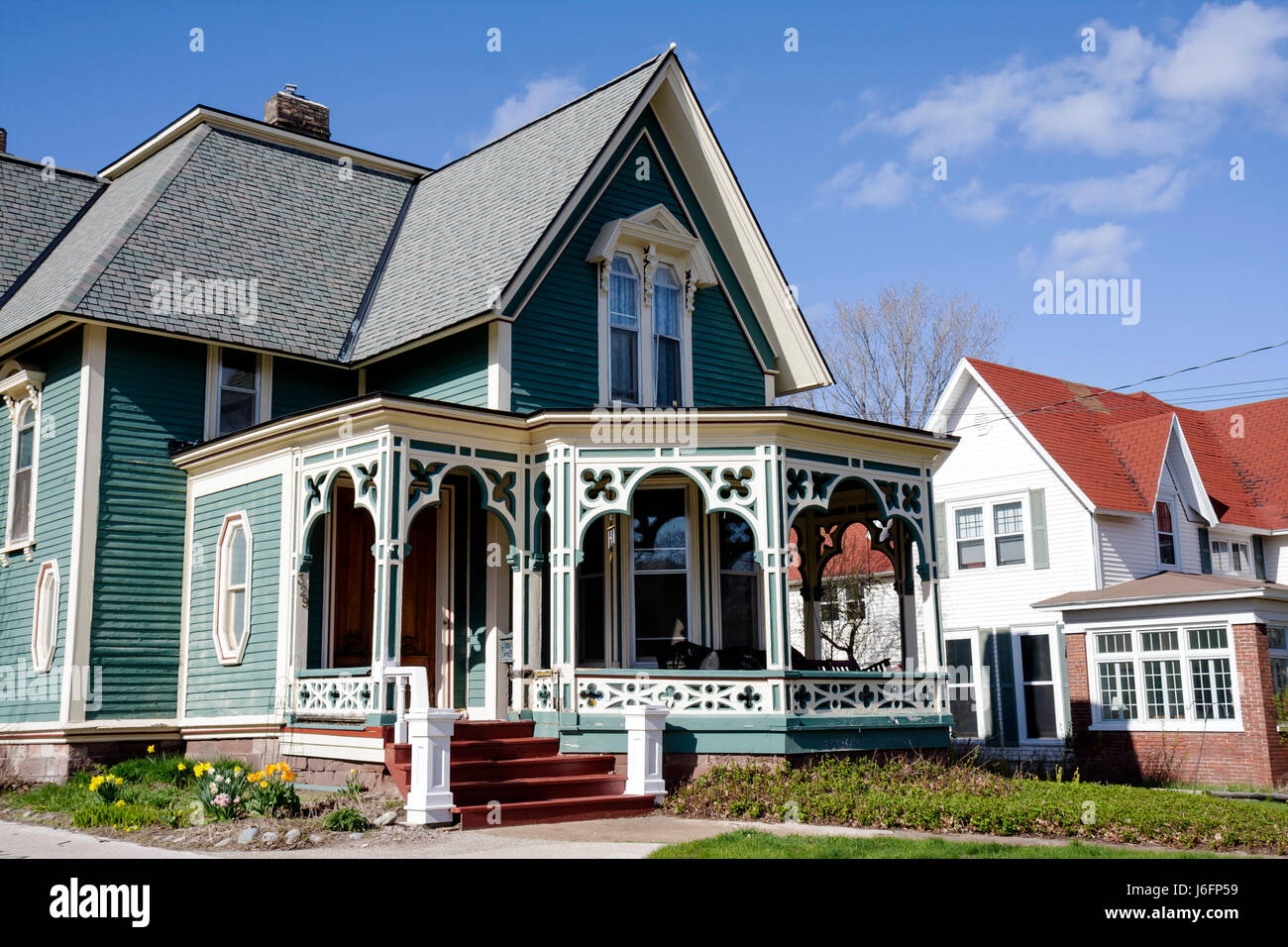 Marquette Michigan Upper Peninsula UP Lake Superior,Ridge Street,Victorian,house home houses homes residence,housing,home,house home houses homes resi Stock Photo