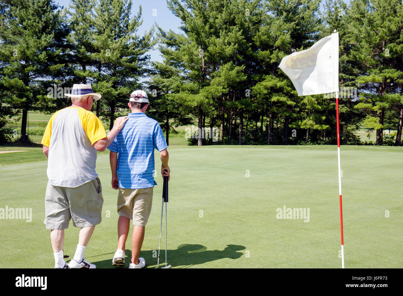 Kenosha Wisconsin,Kansasville,Brighton Dale Links,golf course,county park system,adult adults man men male,senior seniors old citizen citizens pension Stock Photo