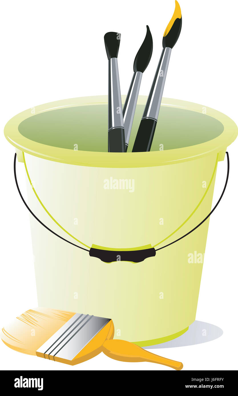 interior bucket container paintbrush brush containers house building