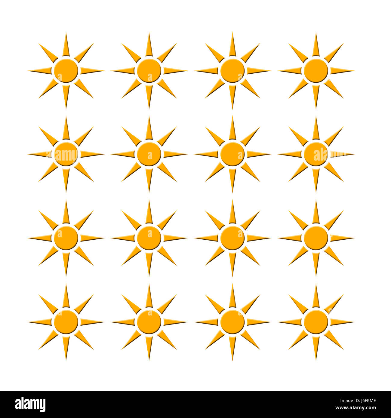 suns radiate radiation design shaping formation shape model figure rays gold Stock Photo