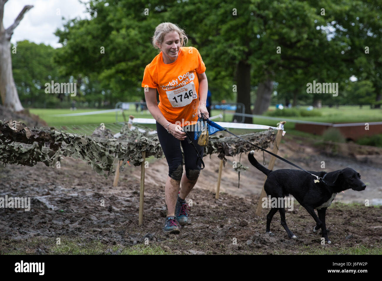 Windsor, UK. 20th May, 2017. Dogs and owners compete in the Muddy Dog