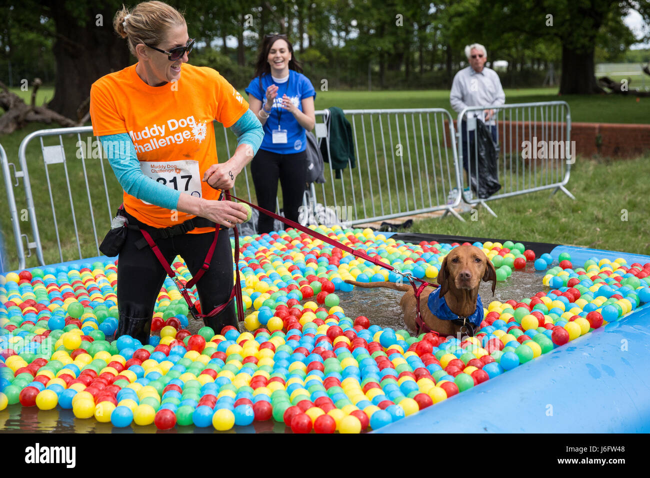 Windsor, UK. 20th May, 2017. Dogs and owners compete in the Muddy Dog