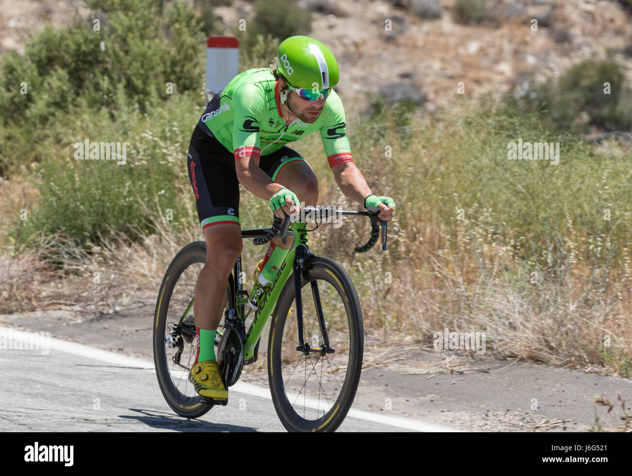 Palmdale, CA. May 20, 2017. Wouter Wippert of Team  Cannondale-Drapac Pro Cycling Team (USA) trails the race during Stage 7 on Mt. Emma Rd. in Palmdale, CA. Wippert later withdrew from the stage.Credit: John Geldermann/Alamy Live News Stock Photo