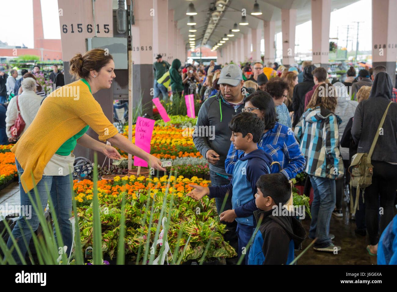 Detroit, Michigan USA 21 May 2017 Thousands crowd Eastern Market