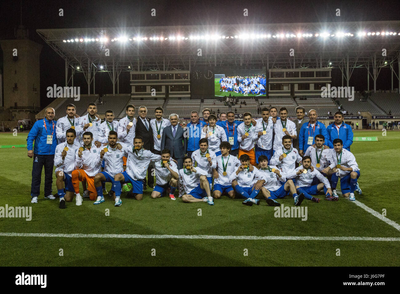 Baku, Azerbaijan. 21st May, 2017. Azerbaijan team celebrate win during