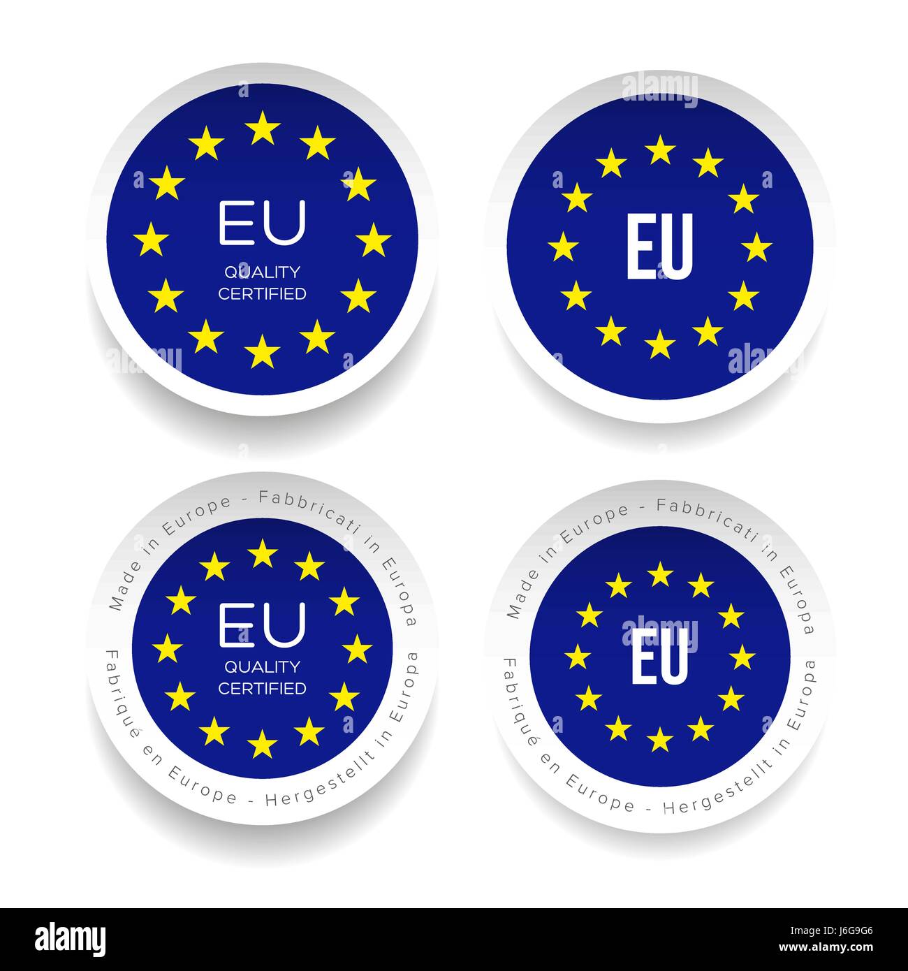 Made in Eu. Certfied Quality sticker vector Stock Vector