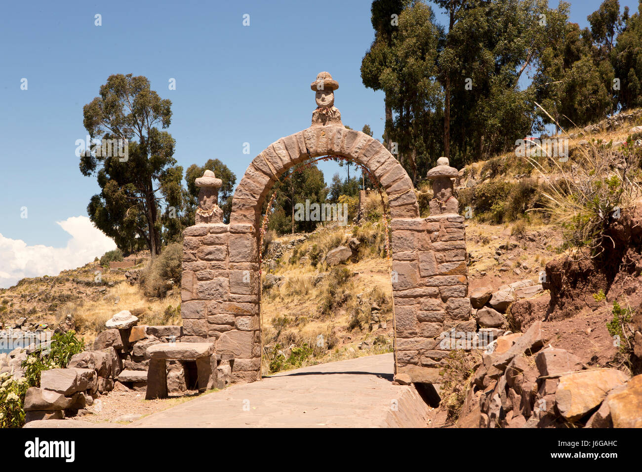 Peru, Taquile Island on Lake Titicaca Stock Photo