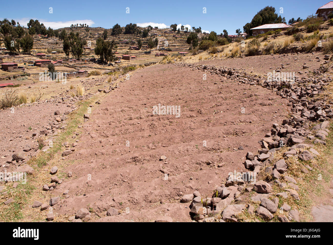 Peru, Taquile Island on Lake Titicaca Stock Photo