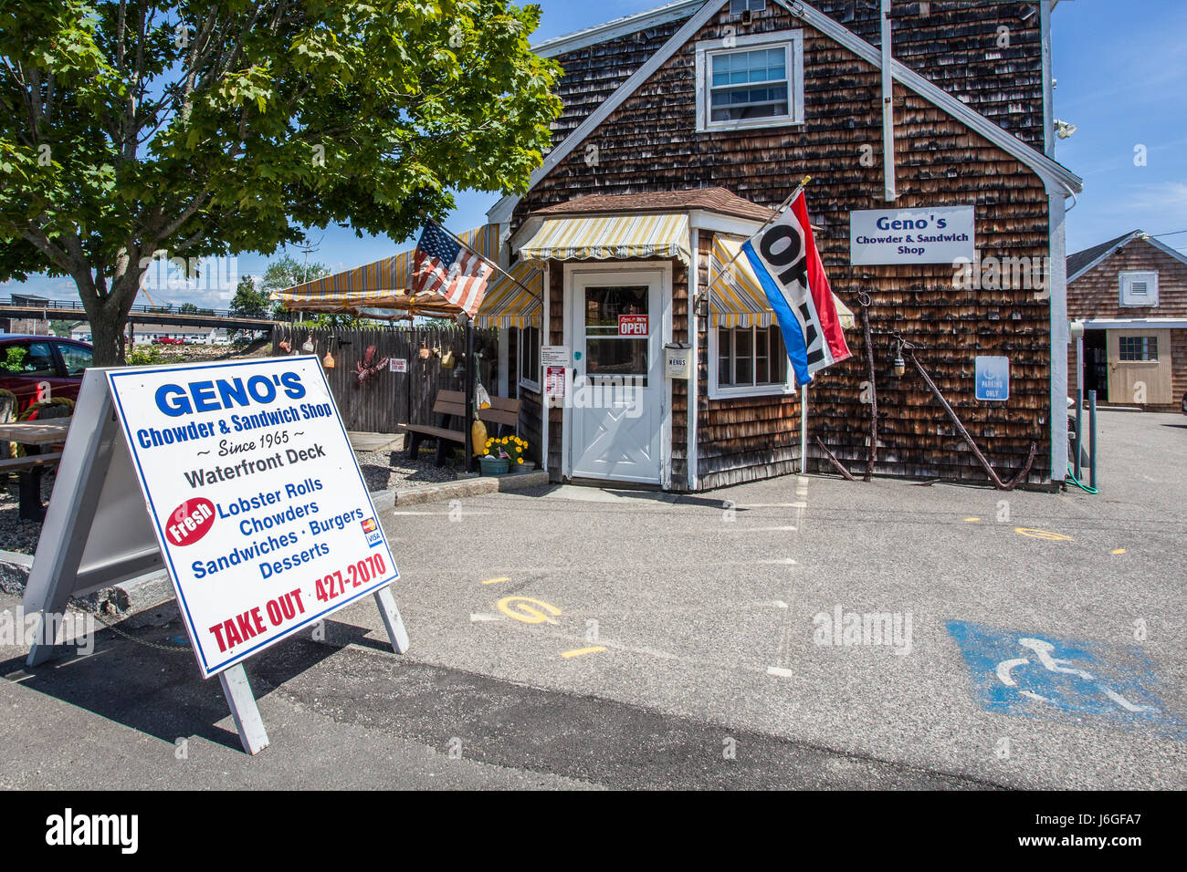 Geno's Chowder and Sandwich Shop in Portsmouth, NH  near Strawberry Banke Museum Stock Photo