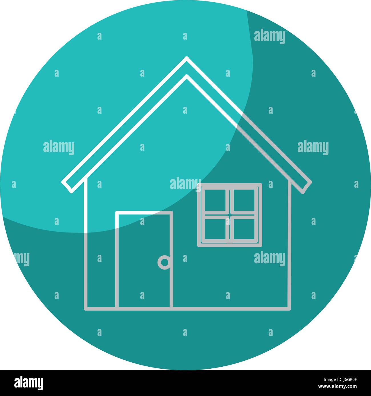sticker nice house with door, window and roof Stock Vector Image & Art