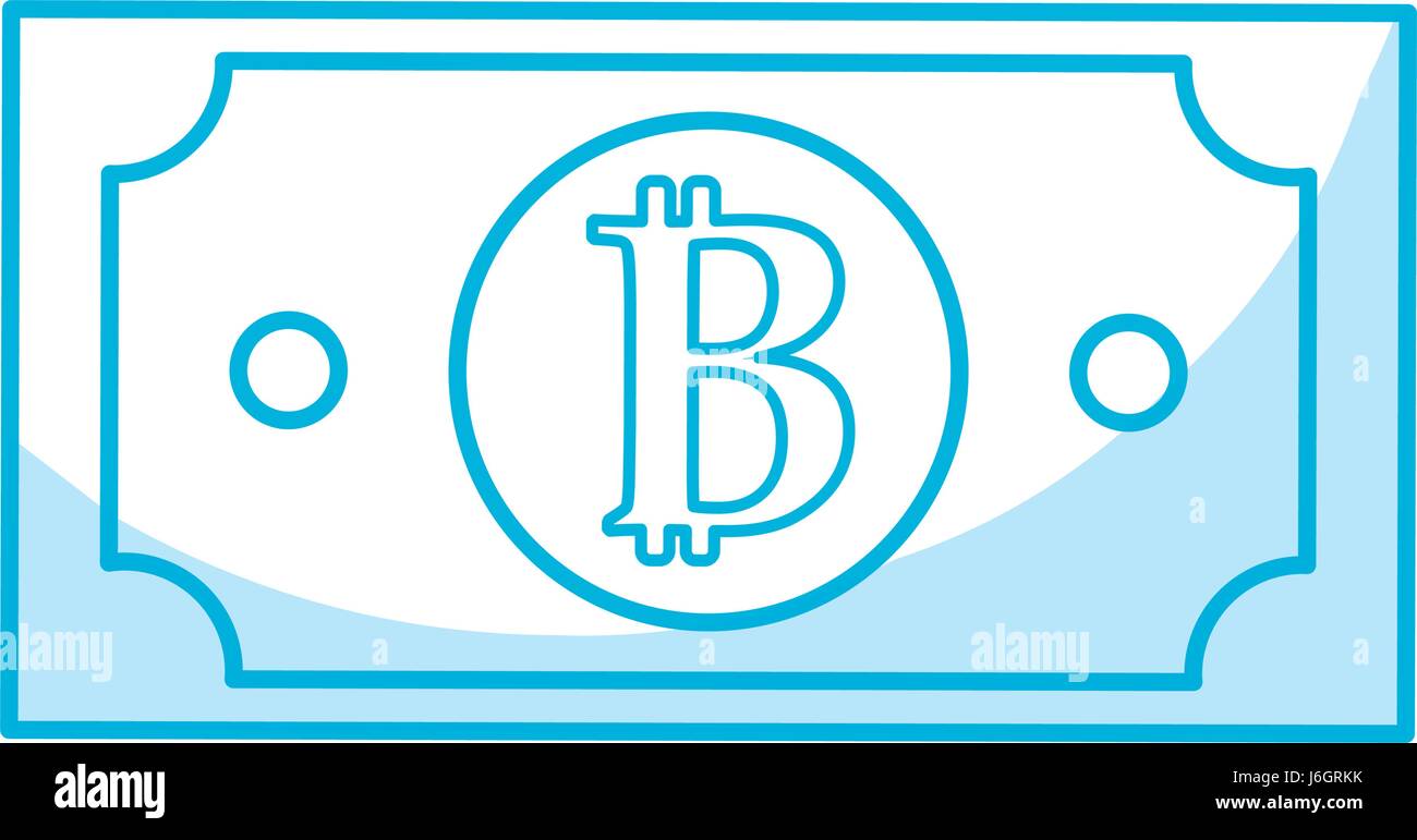 silhouette digital bitcoin bill and electronic financial Stock Vector ...