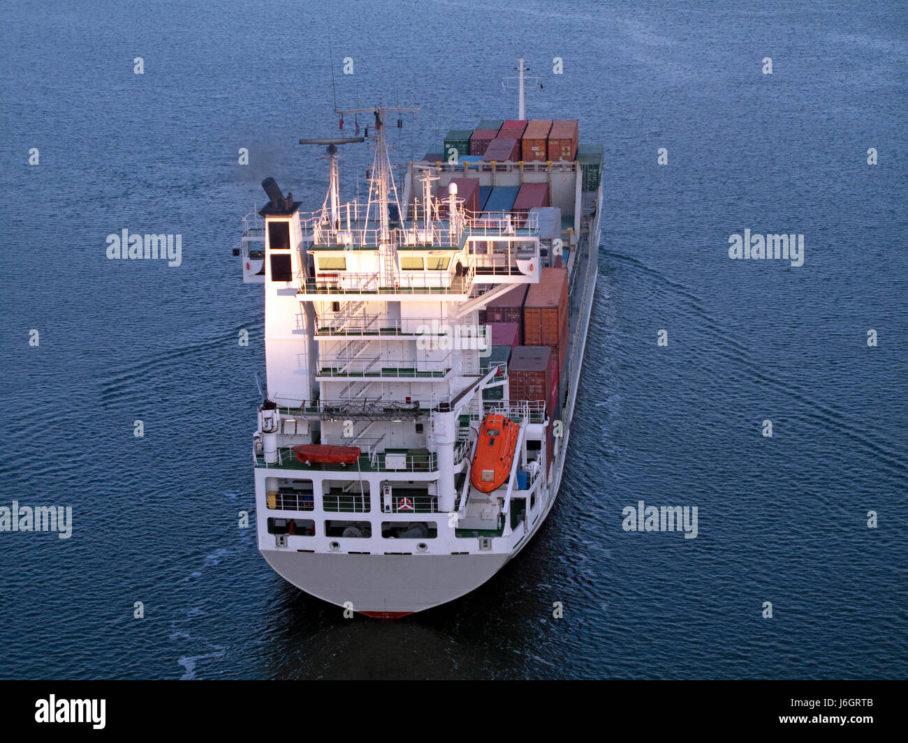 container ship,container feeder on the kiel canal,kiel Stock Photo