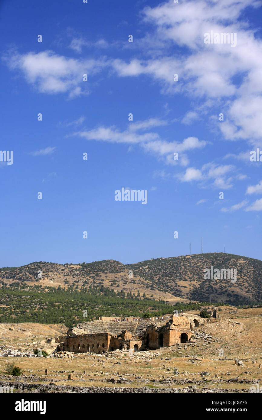 amphitheater - ancient ruins hierapolis Stock Photo