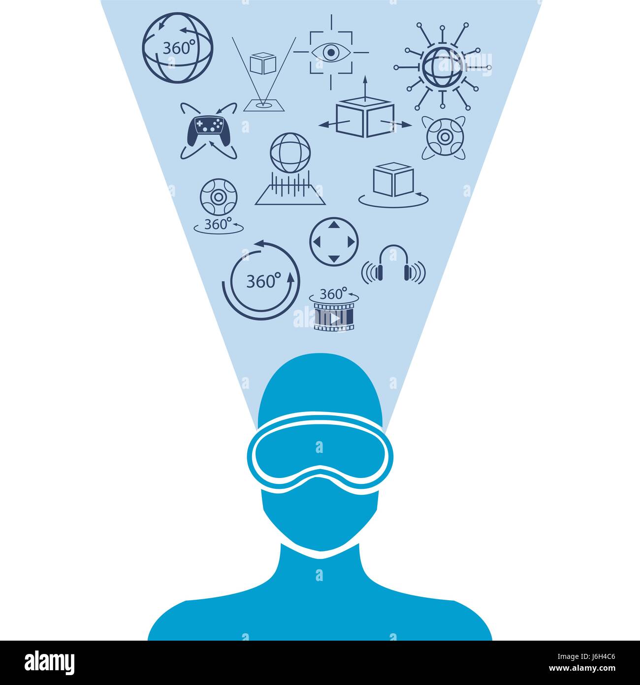 silhouette human head virtual reality icons Stock Vector Image & Art ...