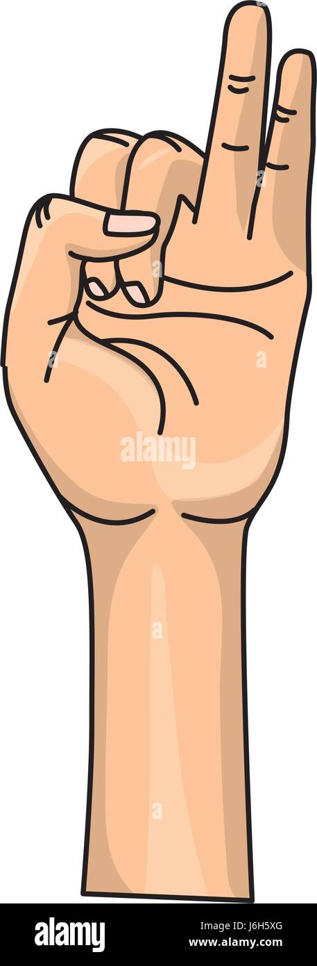 hand with pinky and ring finger up symbol Stock Vector Image & Art - Alamy