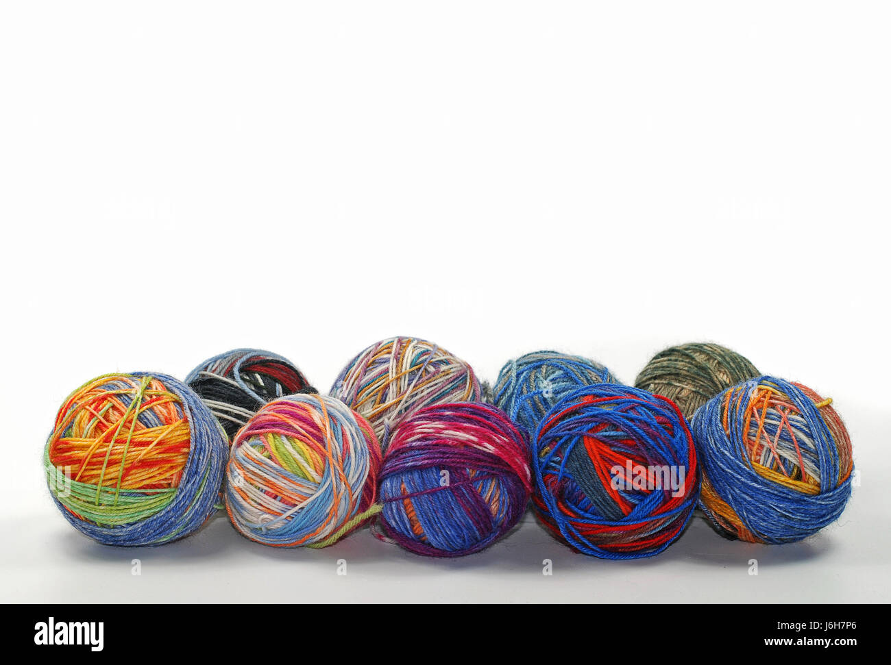 wool knit uncorrupted handicraft ball of wool handiworks coloured colourful Stock Photo