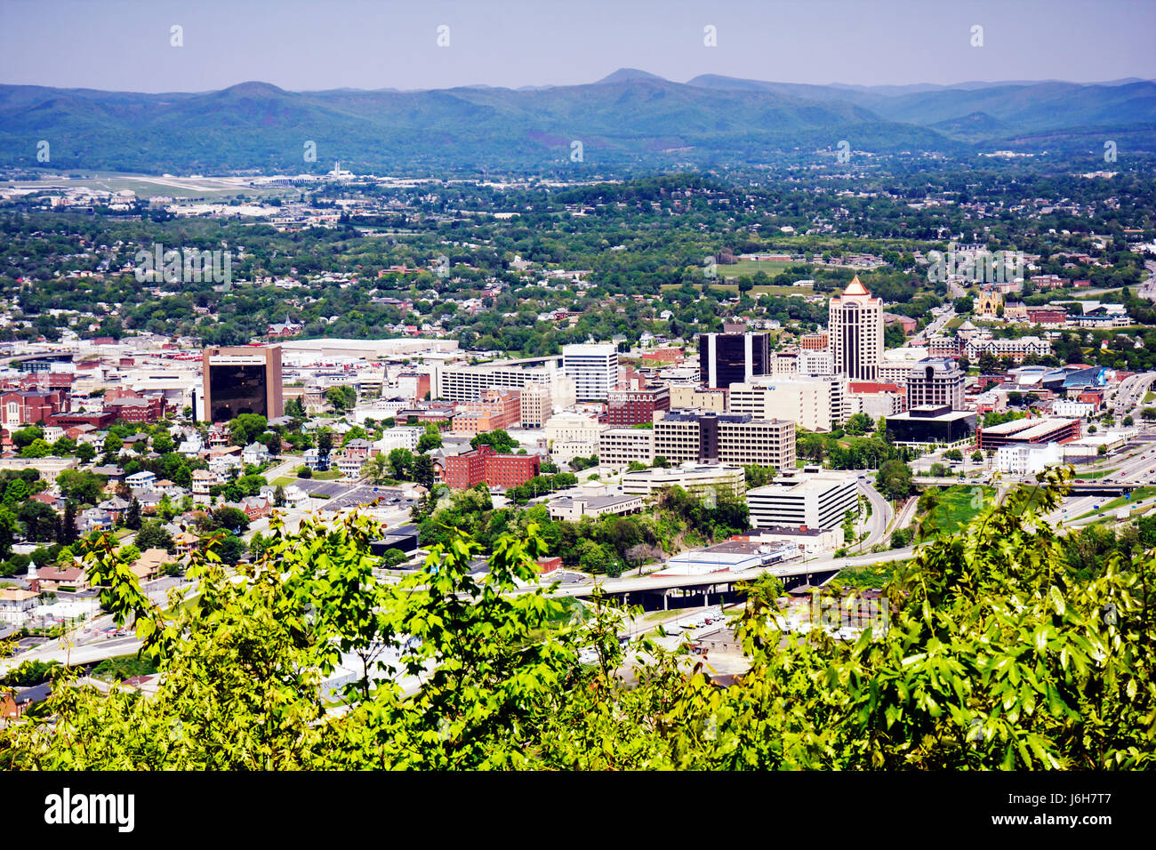 Roanoke Virginia,Mill Mountain Overlook,view,downtown,city,valley