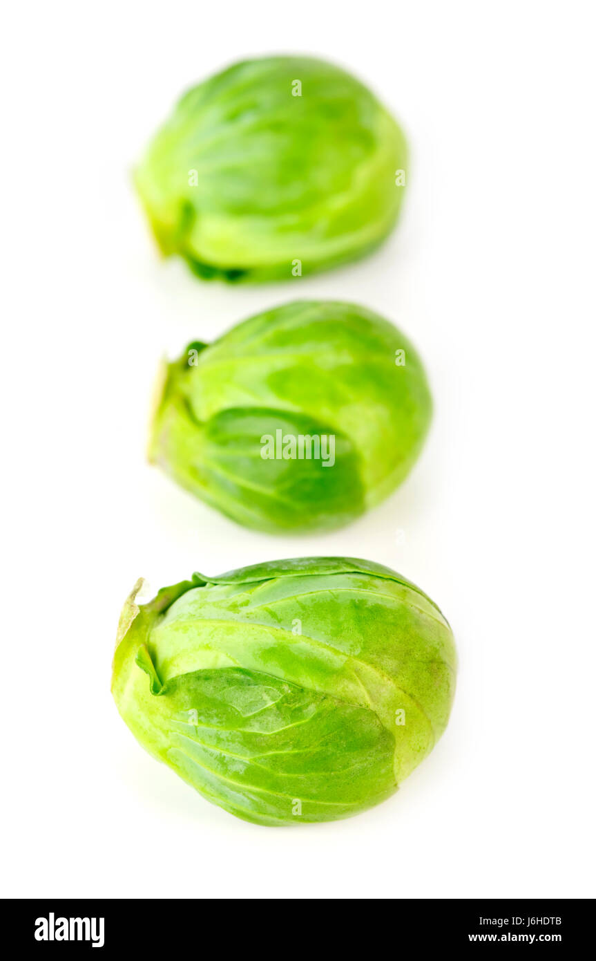 food aliment brussels three vegetable sprouts green close health isolated Stock Photo