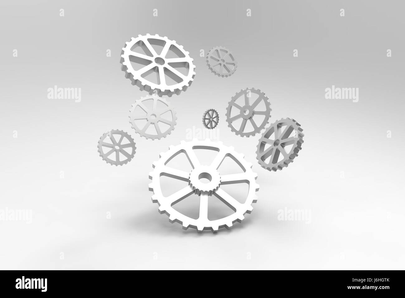 3D rendering , Gray gears background. Industrial 4.0 , industry4.0 , Cyber Physical Systems concept. Hi-tech, engineering, digital telecoms concept. Stock Photo