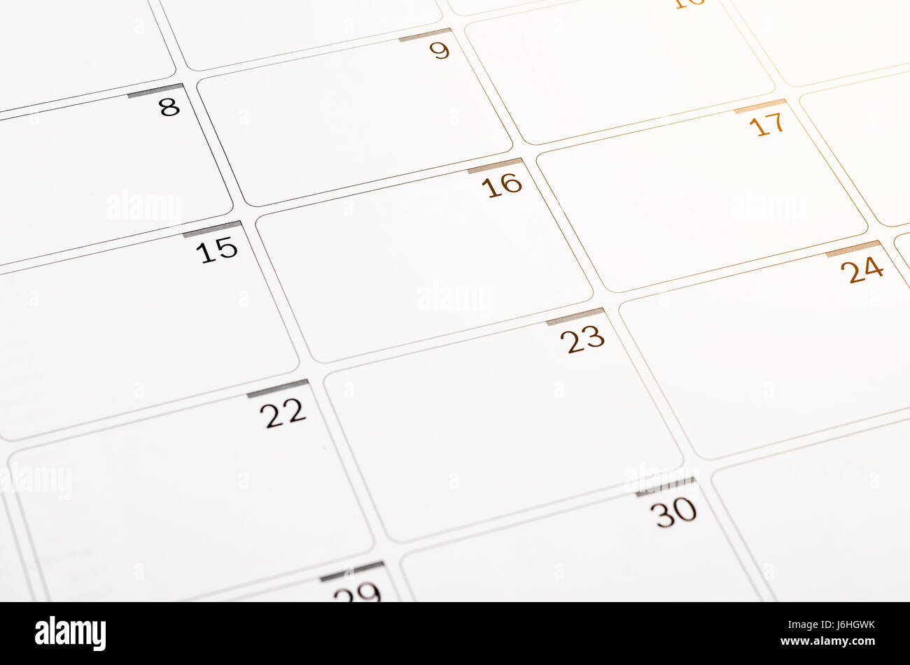 Close Up blank open calendar page Stock Photo Alamy
