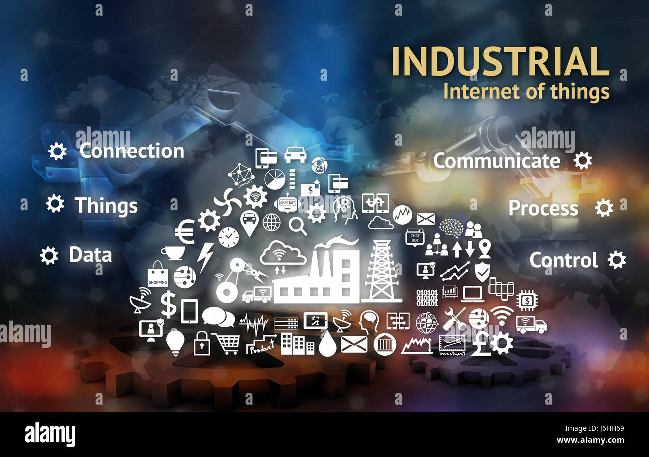 Industrial 4.0 Cyber Physical Systems concept , Icon of industry 4.0 ...