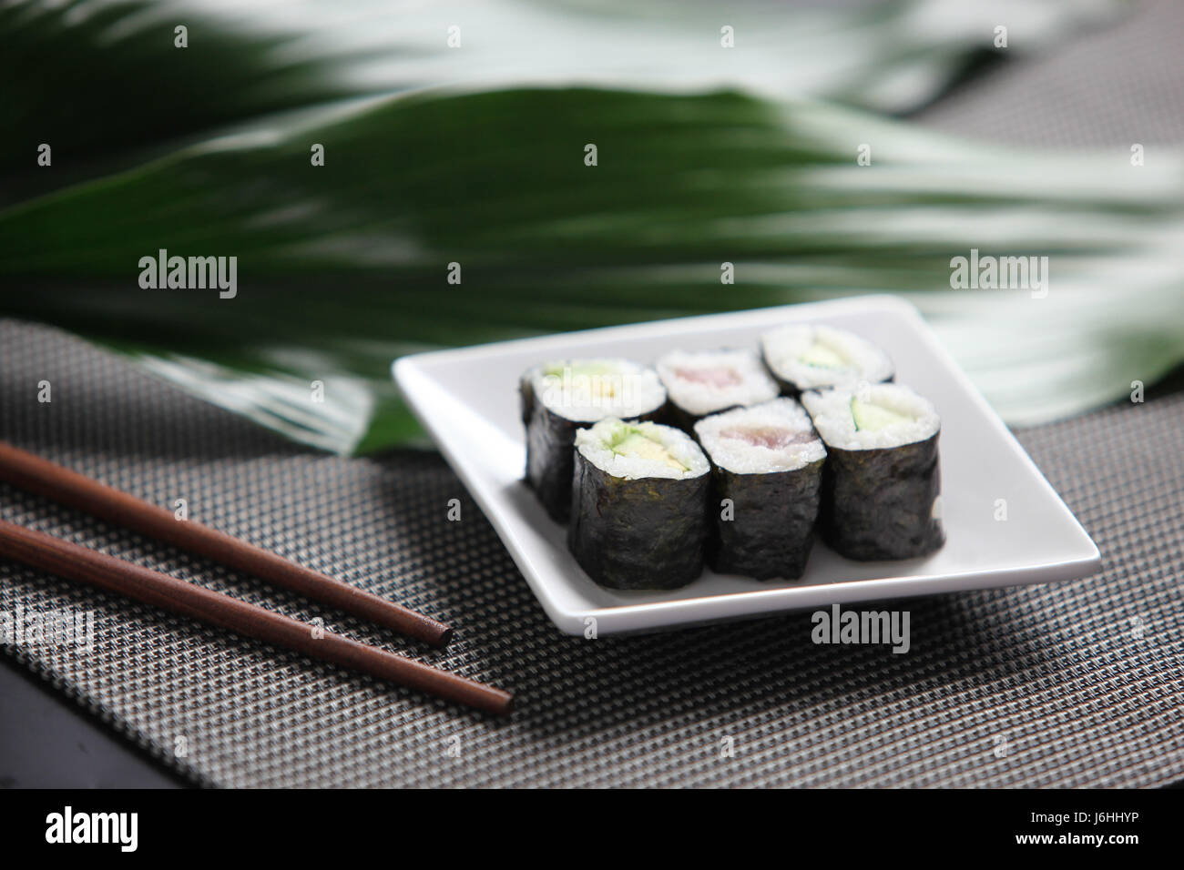 food aliment horizontal traditional sushi shake maki tekka maki asian Stock  Photo - Alamy