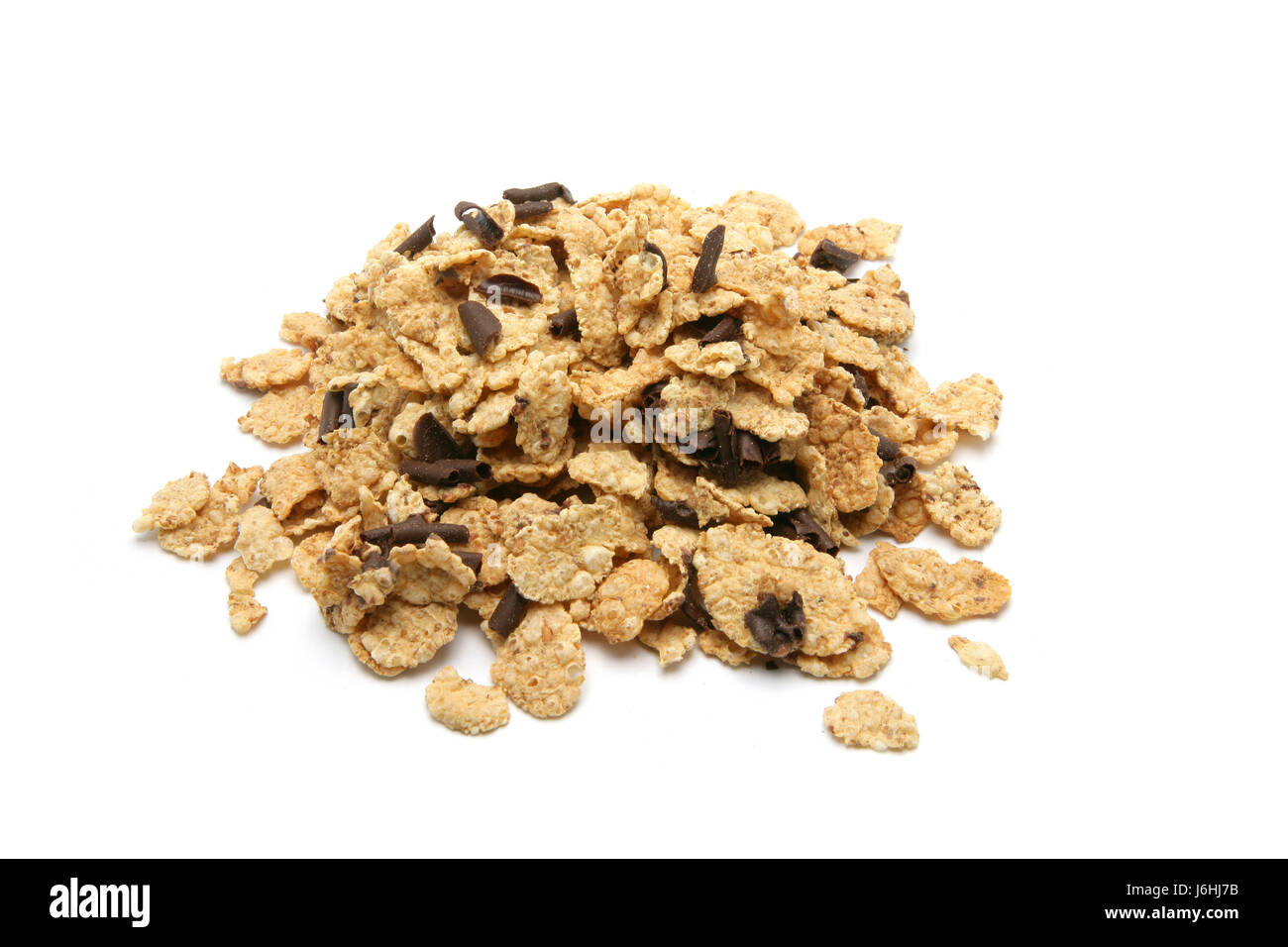 horizontal,to,fiber,petals cereal,chocolate chips,white background