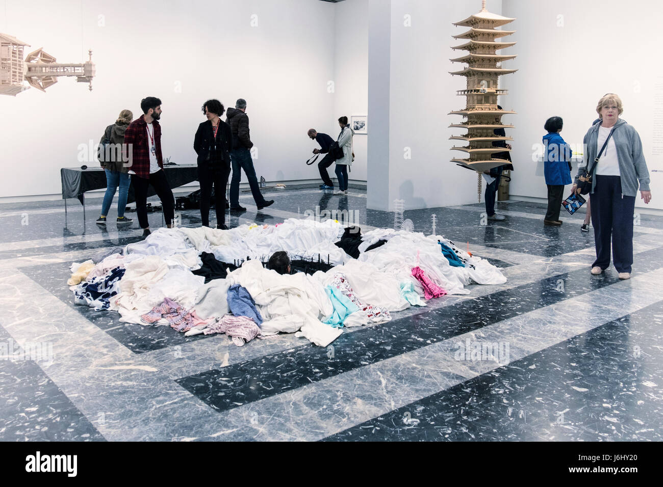 Venice,Castello,Giardini.57th Venice Biennale 2017,La Biennale di Venezia,,Japanese Pavilion, Solo exhibition,Hiroshima-born artist Takahiro Iwasaki Stock Photo