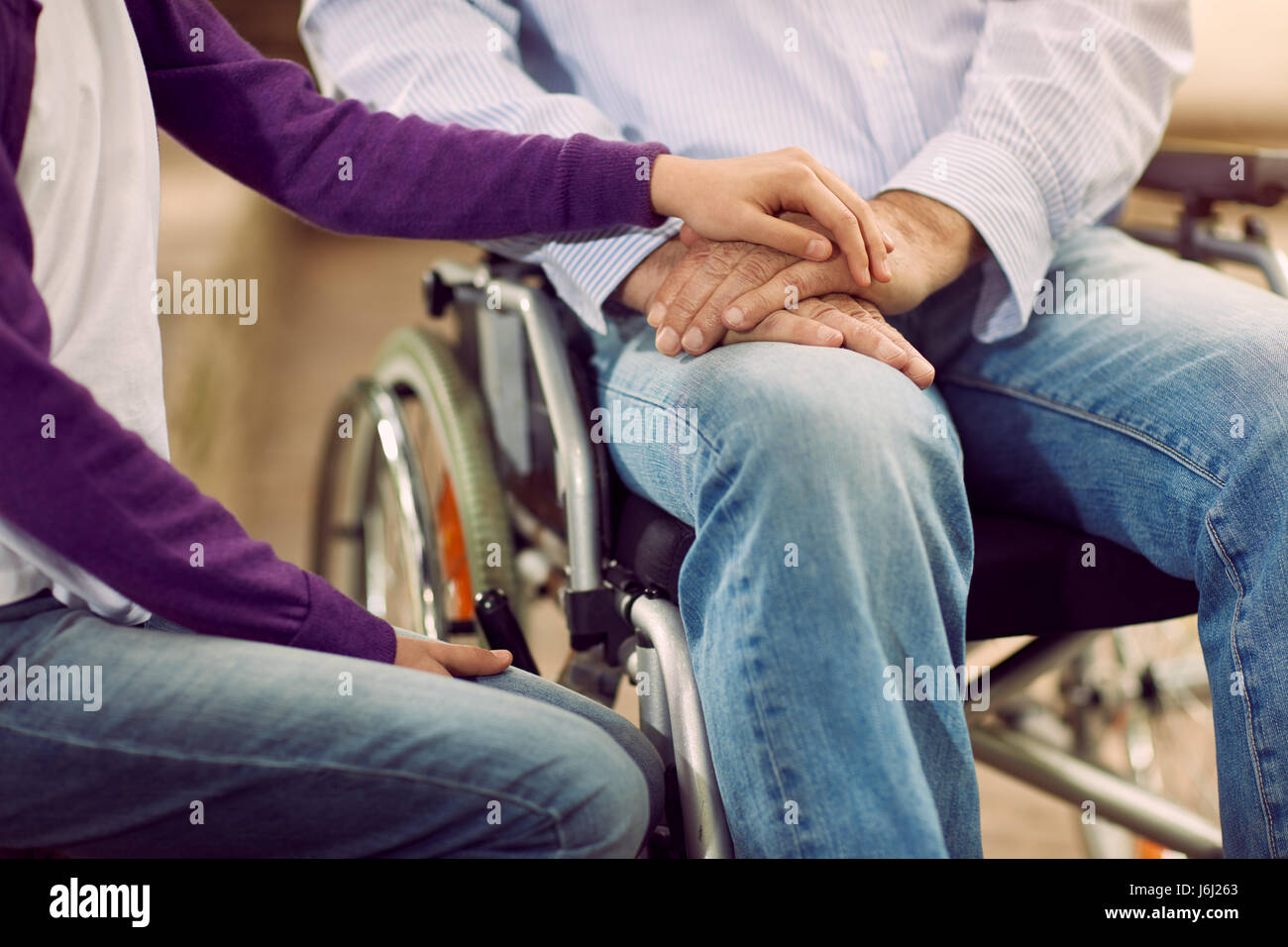 Elderly Lifestyle care helping the elderly disabled Stock Photo Alamy