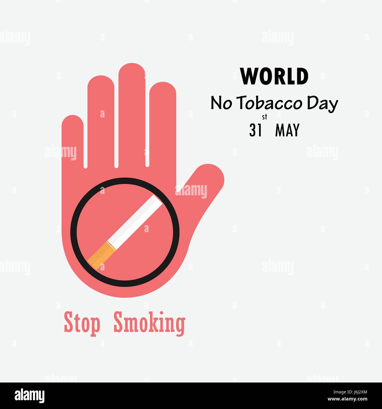 Human hands and Quit Tobacco sign.May 31st World no tobacco day.No Smoking Day Awareness.Vector illustration. Stock Vector