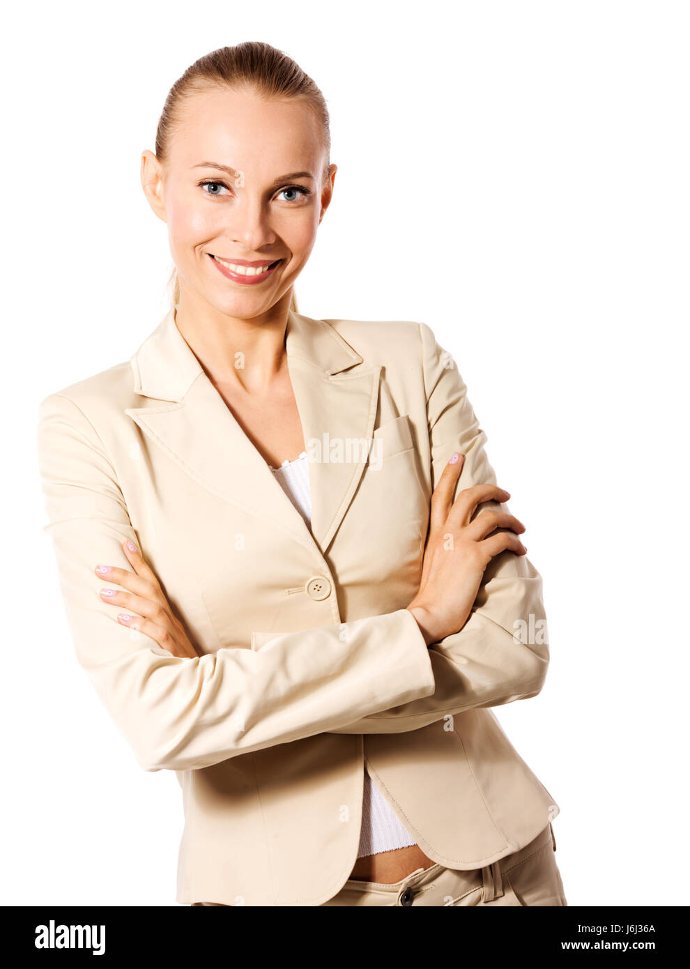 Business woman portrait isolated on white Stock Photo - Alamy