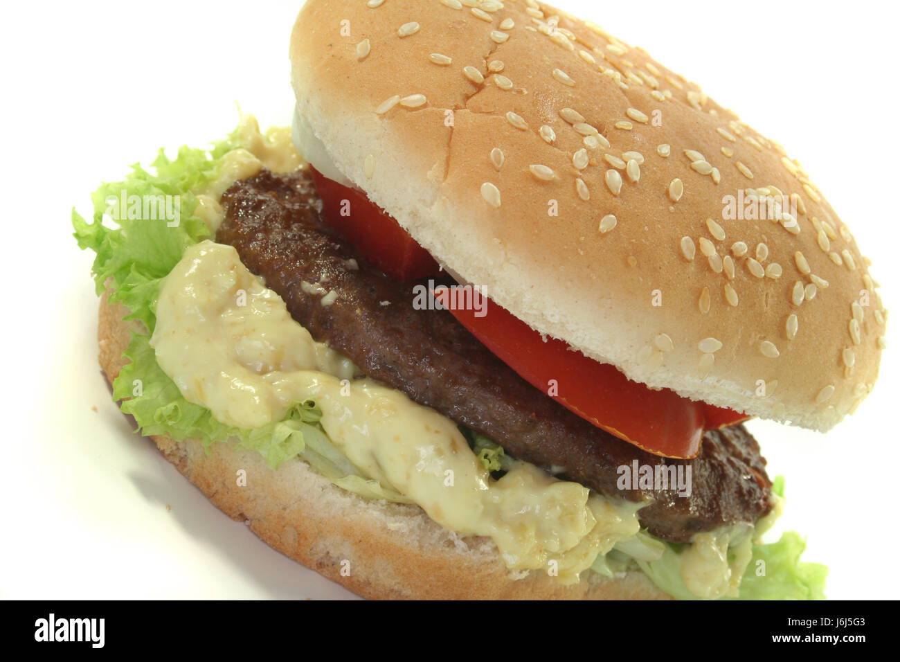 hamurger with fresh vegetables Stock Photo - Alamy