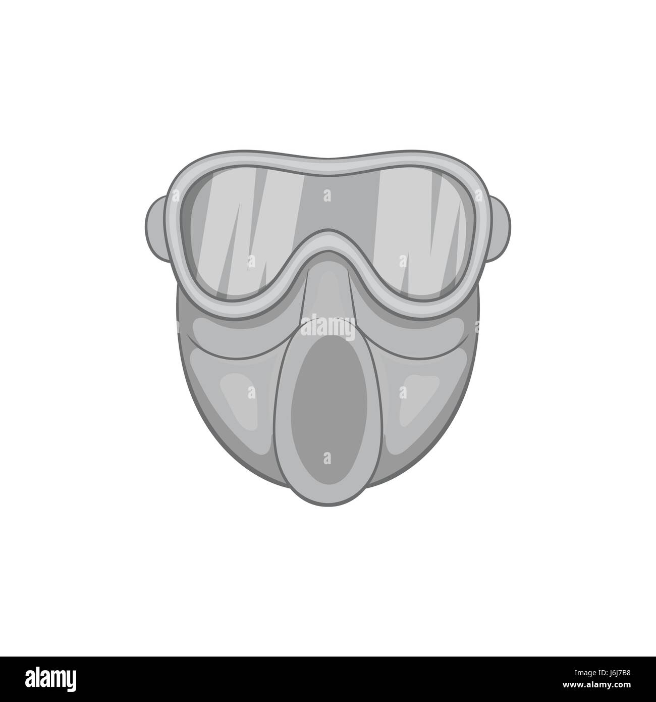 Paintball mask icon, black monochrome style Stock Vector