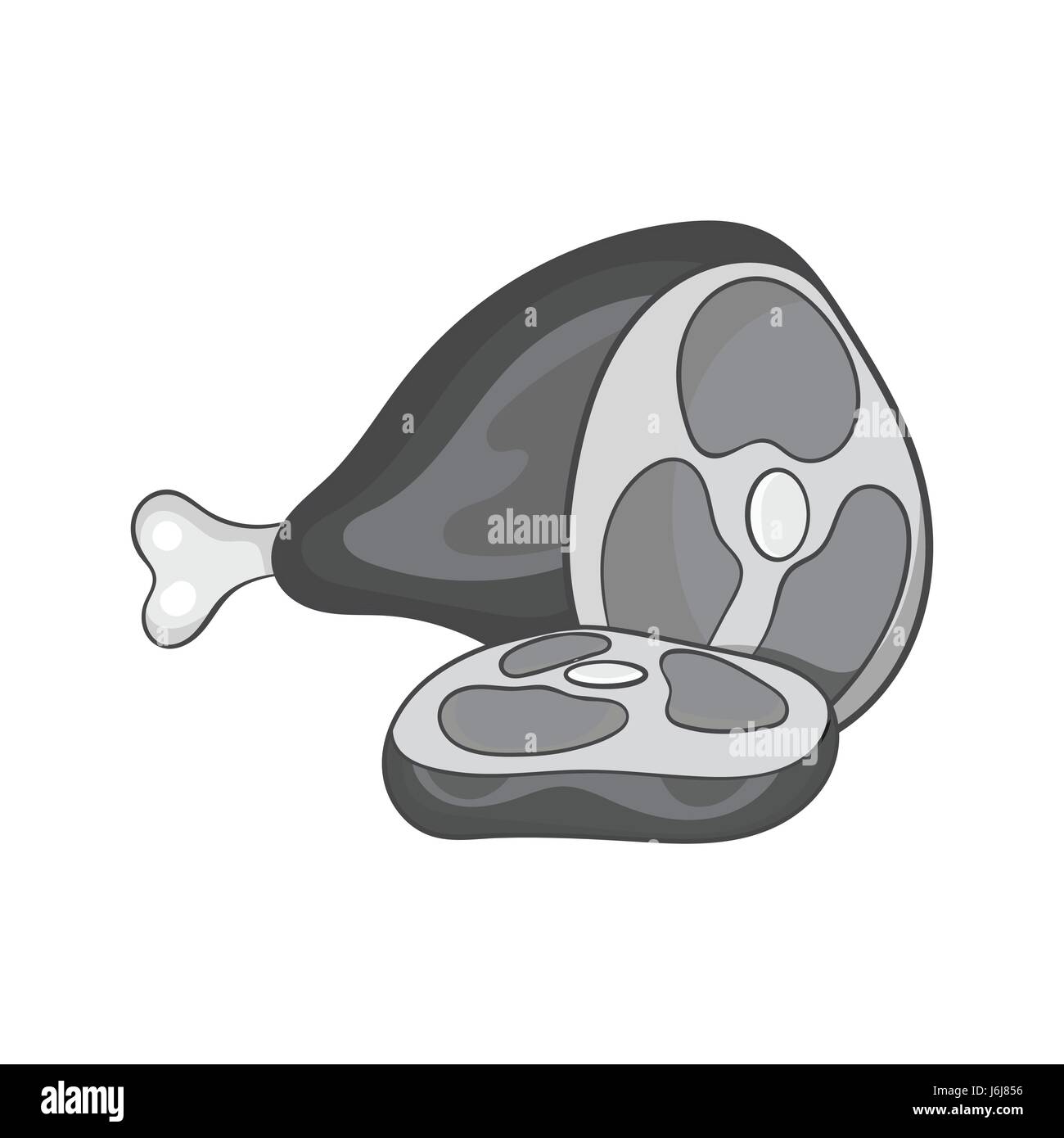 Piece of meat icon, black monochrome style Stock Vector Image & Art - Alamy