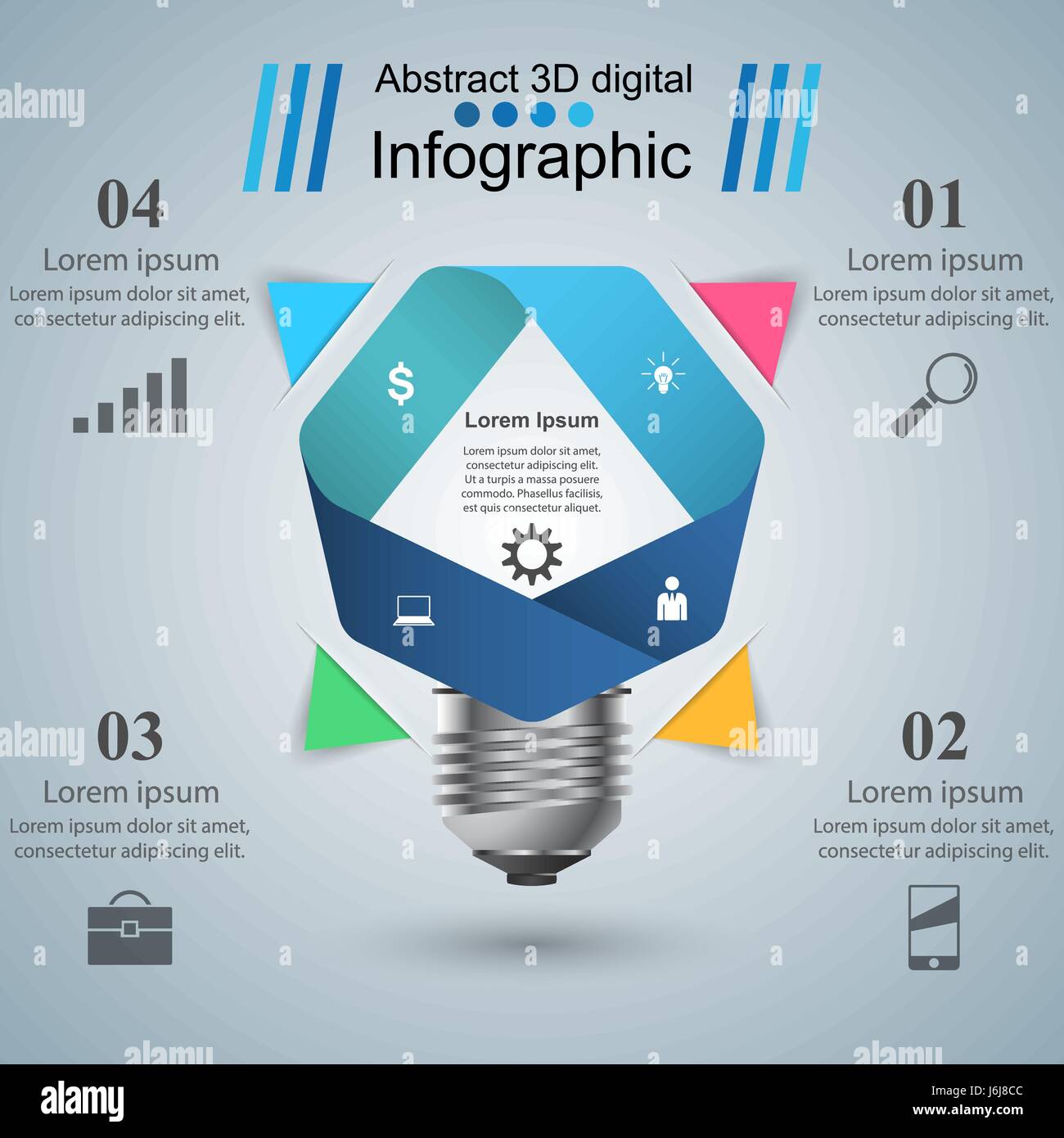Infographic design. Bulb, Light icon Stock Vector Image & Art - Alamy