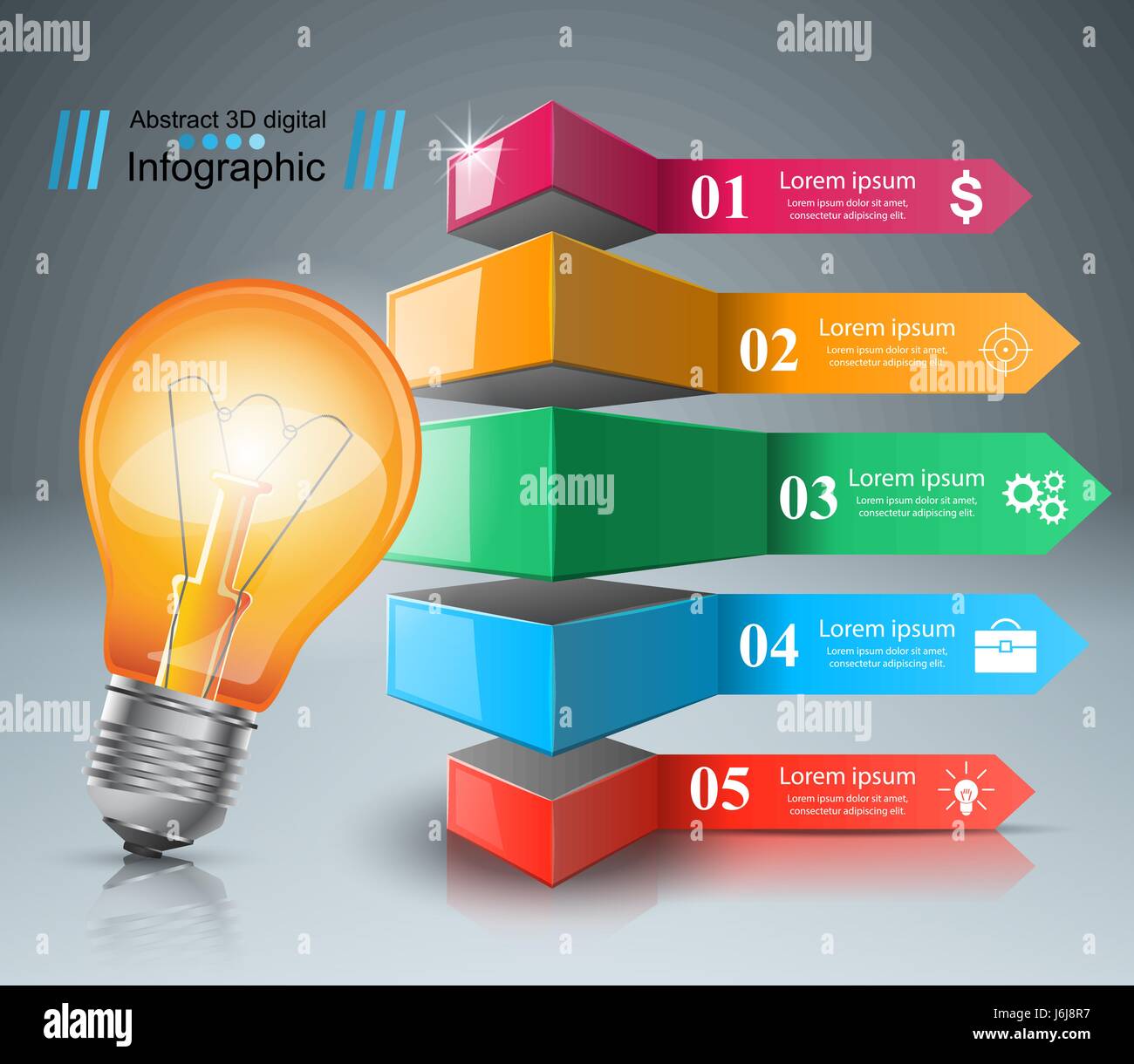 Infographic design. Bulb, Light icon Stock Vector Image & Art - Alamy