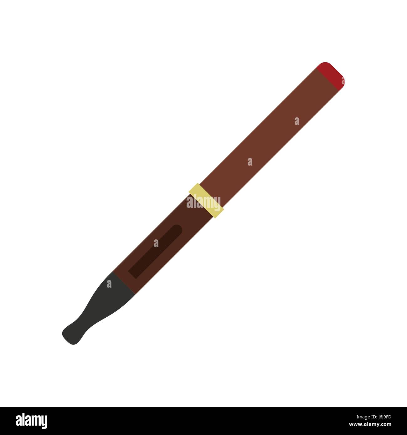 Brown electronic cigarette icon, flat style Stock Vector