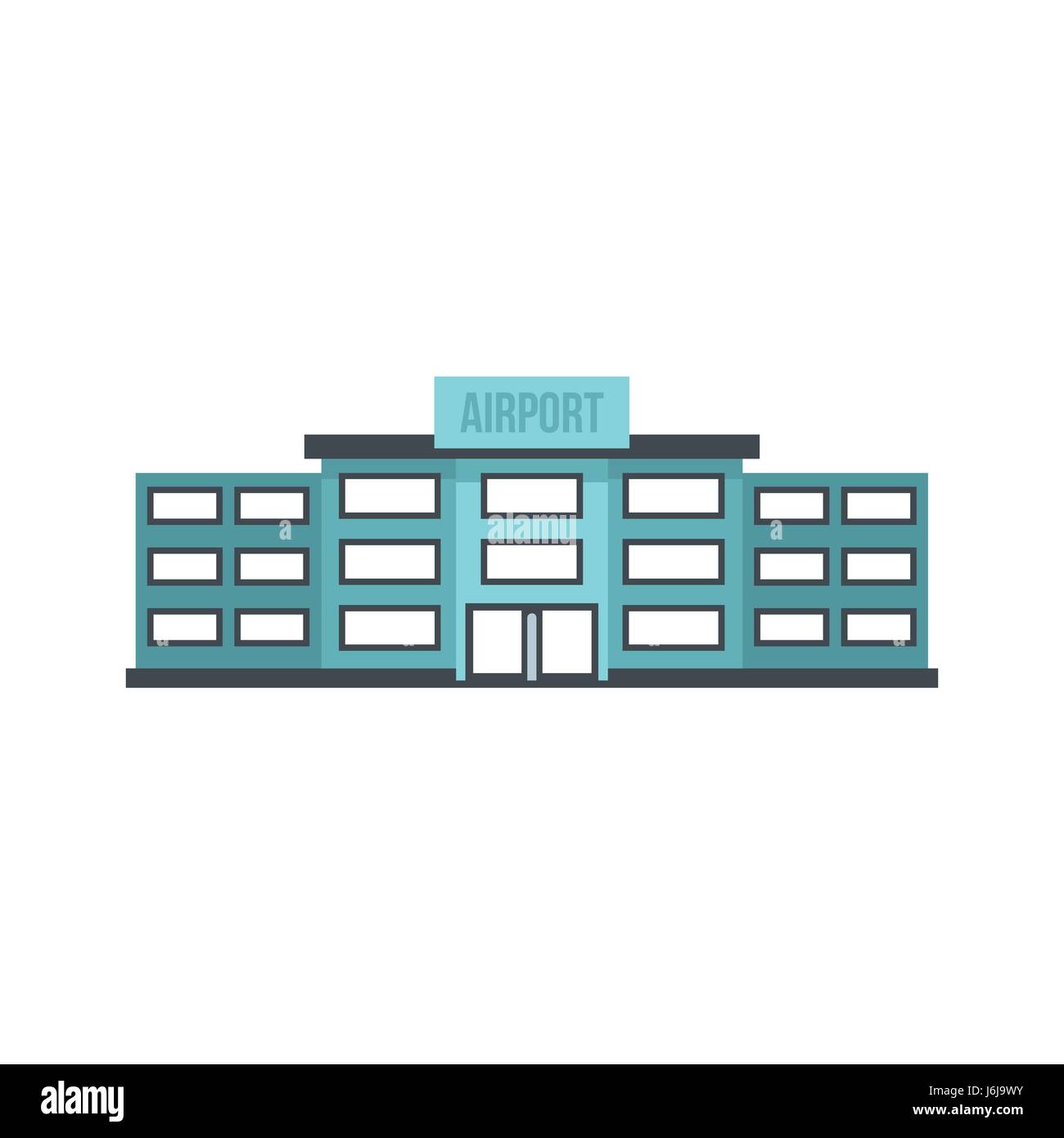 Airport building icon, flat style Stock Vector Image & Art - Alamy